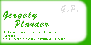 gergely plander business card